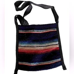Handwoven Mexican Serape Crossbody Bag Mexican Blanket Bag Tote